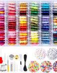 1060 Pcs String Bracelet Kit, Friendship Bracelets String Making Kit Including 110 Colors Embroidery Floss, 900 Beads and 50 Cross-Stitch Tool, String Kit for Friendship Bracelet Making