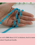 U Pick 10Yds 5Mm 3 Braided Cord Decorative Twisted Satin Polyester Twine Cord Rope String Thread Shiny Cord Choker Thread (05:Turquoise)