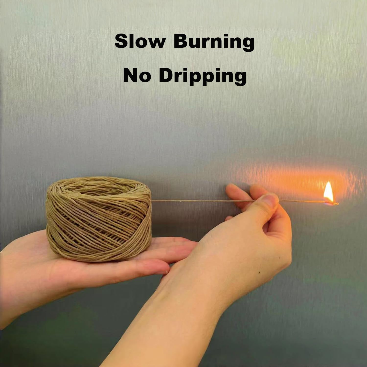 400 Ft Hemp Candle Wick 2 Spools 100% Organic Hemp Wick Candle Wick Hemp Candle Wick for DIY Candle Making, Craft Making, Smoke, Standard Size（1Mm）