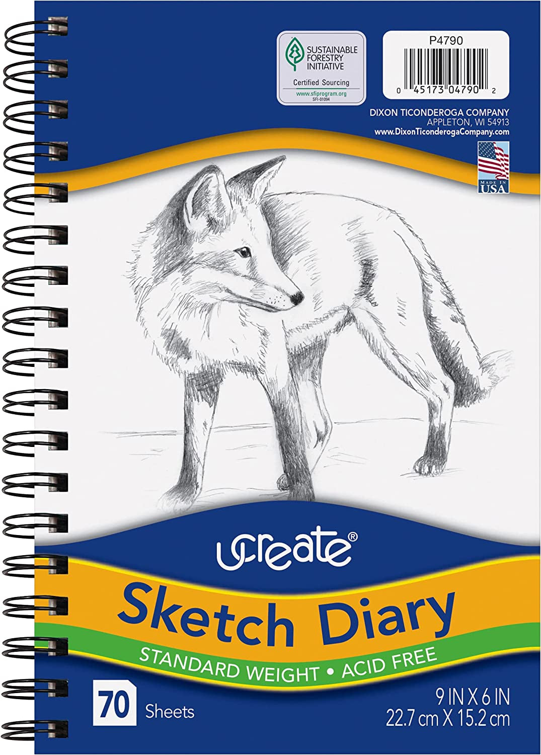 Ucreate Sketch Diary, 12&quot; X 9&quot;, 70 Sheets