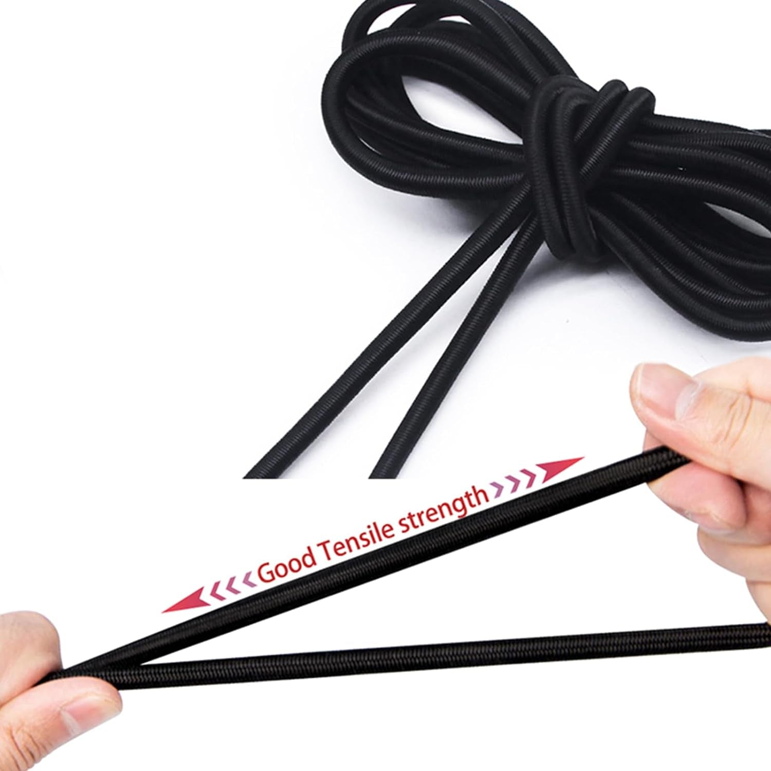 Versatile 1/8-Inch (3Mm) Elastic Cord - 10 Yards with 10 Pack Plastic Spring Cord Locks - Stretch Cord, Elastic Rope, and Drawstring Cord for Sewing, Crafting, and DIY Projects (Black)