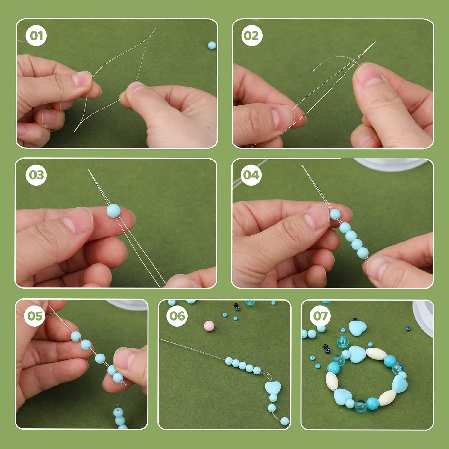 Beading Needles Set 24 Pcs Big Eye Beading Needles Opening Beading Needles Seed Beads Needles Collapsible Beading Needles with Storage Tube for Bracelets and Jewelry Making