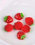 Rurili Mini Resin Strawberry Flat Back for Scrapbooking Embellishment DIY Craft Decors Hair Accessories 50 Pcs（A）