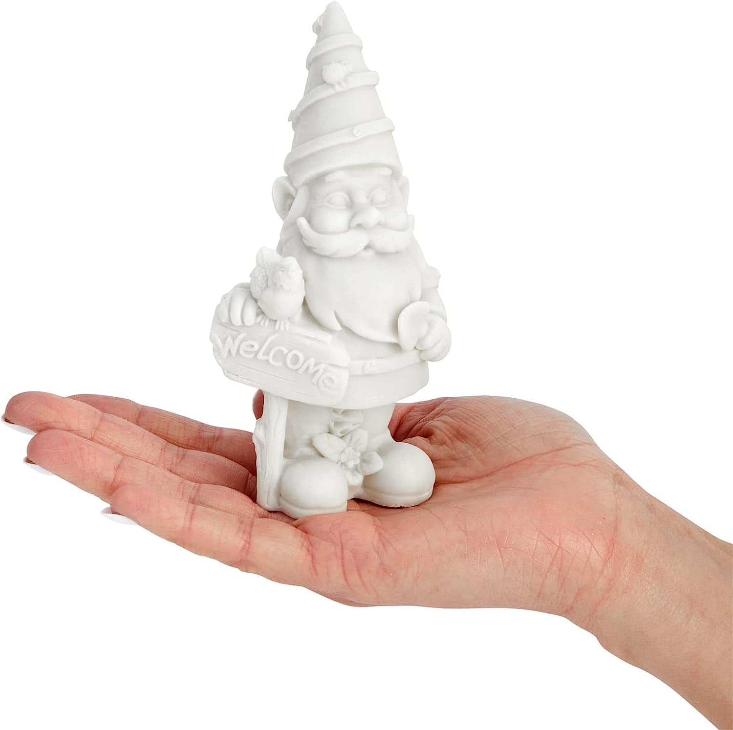 2 Pack Ceramics to Paint - Paint Your Own Garden Gnome Statues, Blank Paintable Ceramics for Adults (5 In)