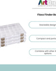 Floss Finder Box: Clear Sewing Organizer with 6 Compartments, 12 Dividers, Durable - Perfect for Embroidery Floss and Small Sewing Supplies Storage