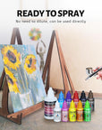 Airbrush Paint - Perfect for Artists and Beginners - Complete Water-Based Air Brush Painting Set with Thinner, Cleaner, Mixing Cups, Mixing Sticks, Gloves