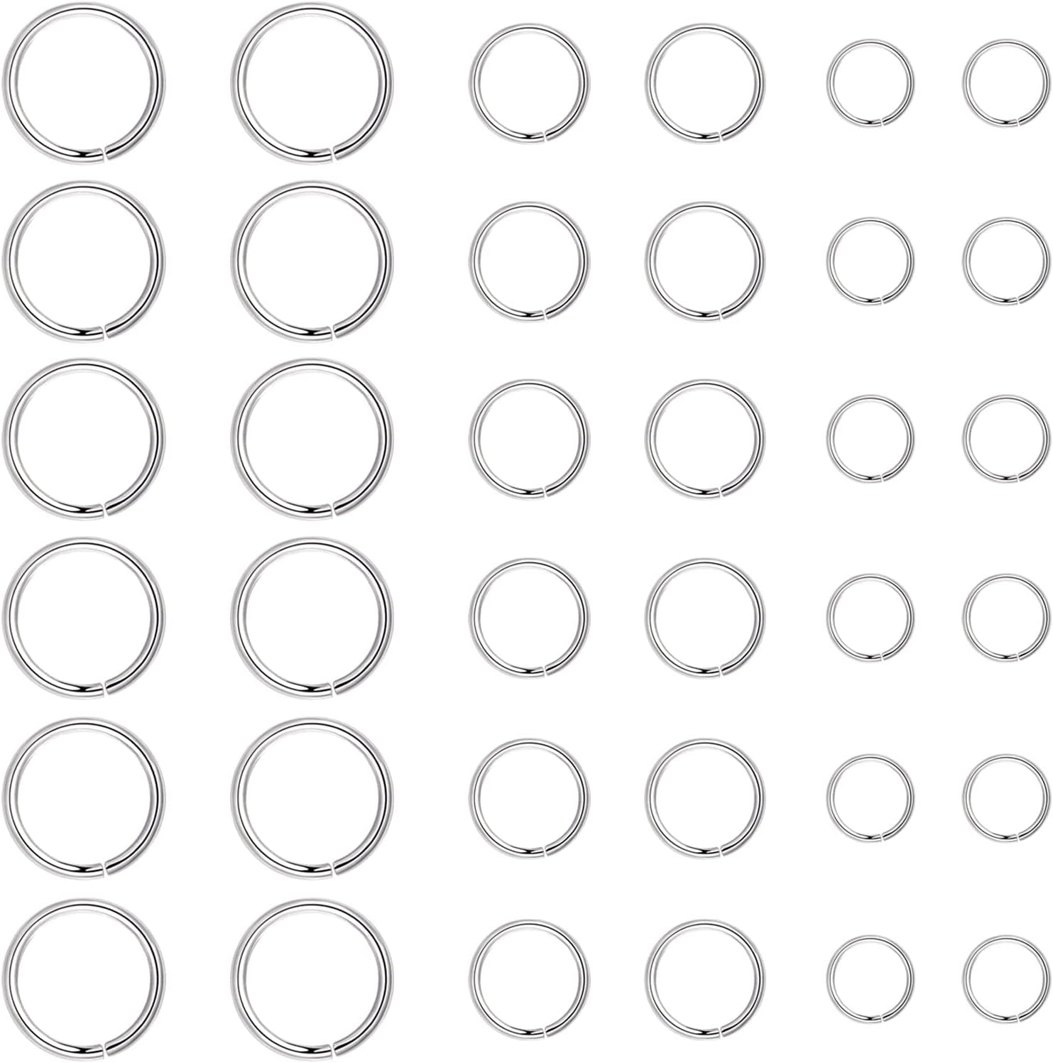 60Pcs Sterling Silver Jump Rings for Jewelry Making 4Mm 5Mm 6Mm 925 Sterling Silver Open Jump Rings for DIY Earrings Necklace Bracelet Making Repair Supplies