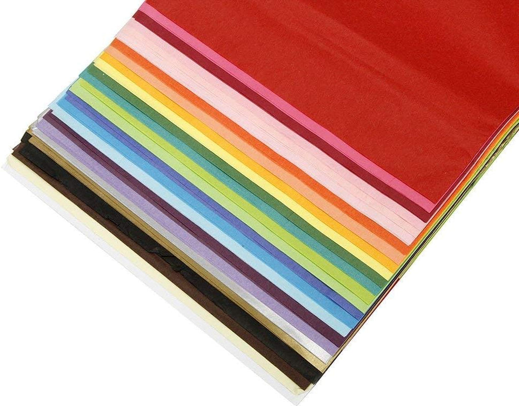100 Sheets (20" X 26") 25 Assorted Colors Premium Quality Tissue Paper for Gift Wrapping, Arts & Crafts, Packing and Decorations (1-Pack)