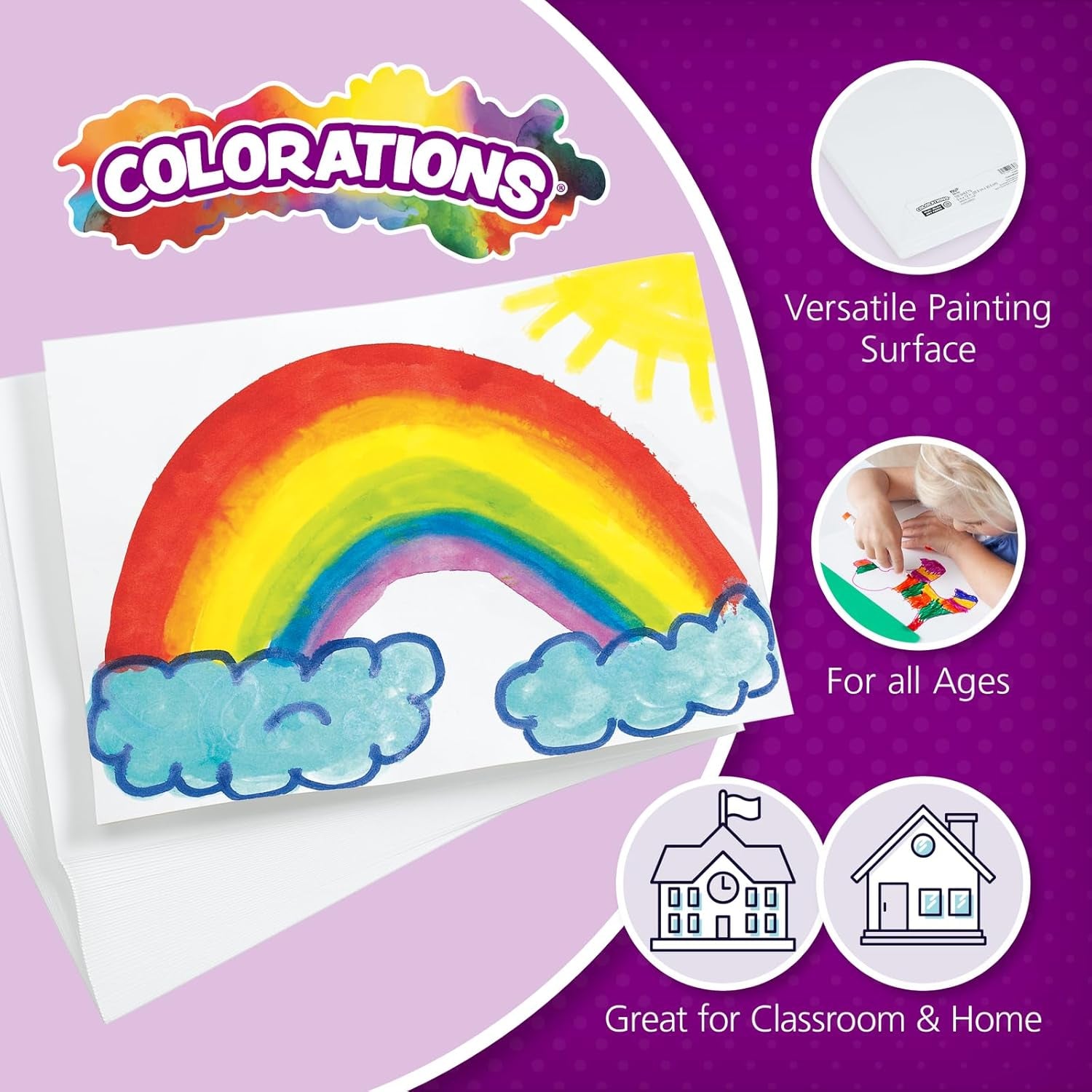 Art Paper, 9" X 12" Painting &amp; Craft Paper, Finger Paints, Watercolor, Tempera, Drawing, Art Room &amp; Homeschool Crafts 100 Sheets