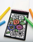Velvet Art to Go! 2 Spiral Bound Coloring Books W/Perforated Cardstock Pages, Fuzzy, Felt, Great for Travel: Planes, Cars, Backpacks, 20 Different Projects Total, Kids & Adults, 4"X6".