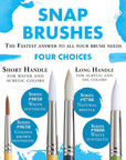 Snap White Synthetic Paint Brush Set for Acrylic and Watercolor, Includes 4 Paint Brushes