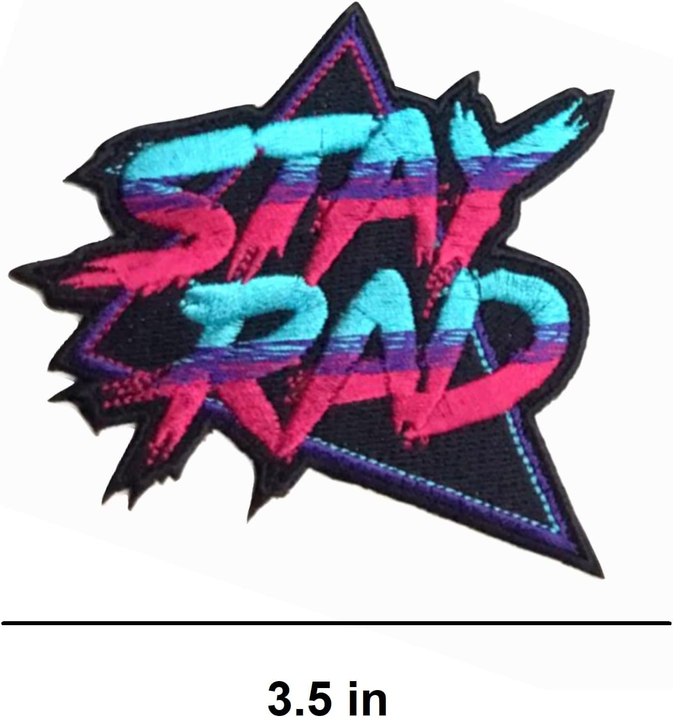 - Stay Rad Patch Retro 80S Embroidered Iron, On/Sew on Cool Patch