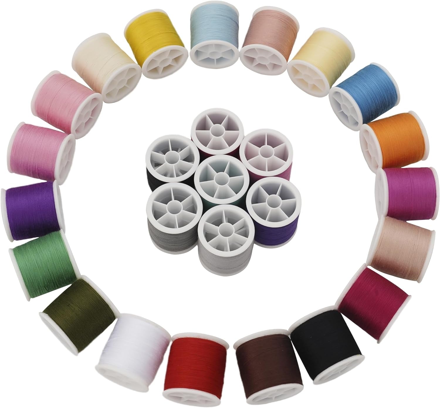 56 Spools Sewing Thread Kit for Hand Sewing and Machine Sewing Use, Colorful Polyester Thread Set 100 Yards per Spool, 5600 Yards Total