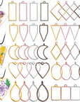 Open Bezels for Resin,80 Pcs of Resin Casting Frame Pendant, Open Frame Pendant, Open Back Frame Pendant, Geometric Hollow Mold Pendant, Frame Pendants for Earrings, Necklace, Bracelet, DIY Crafts