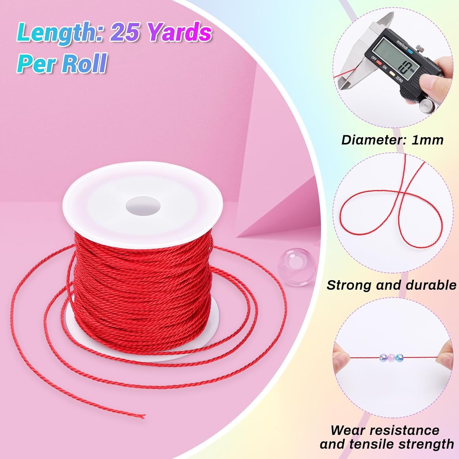 20 Rolls Wax String for Bracelet Making, Waxed Thread Bracelet Cord, Waxed Polyester Cord Bracelet Rope for DIY Bracelets, Necklace and Macrame