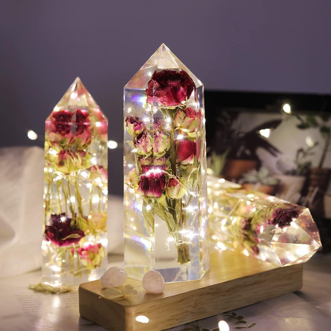 Crystal Tower Resin Molds, Large Point Silicone Molds for Resin, 3 Different Sizes Epoxy Resin Molds for DIY Flower Preservation, Faux Quartz Healing Crystal, Home Decors