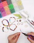 6000Pcs Glass Seed Beads Small Craft Beads for DIY Bracelet Necklaces Crafting Jewelry Making Supplies with Two 0.8Mm Clear Bracelet String (4Mm, 250 per Color, 24 Colors)
