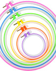 6 Pieces Embroidery Hoops, Plastic Circle Cross Stitch Hoop Ring 3.4 Inch to 10.2 Inch (Multicolor) for Embroidery and Cross Stitch