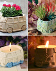 3D Bus Flower Pot Silicone Mold Container Bowl Resin Mold Retro Car Shape Candle Vessel Concrete Cement Mold Epoxy Resin Casting Silicone Molds Succulent Planter Storage Box DIY Art Crafts