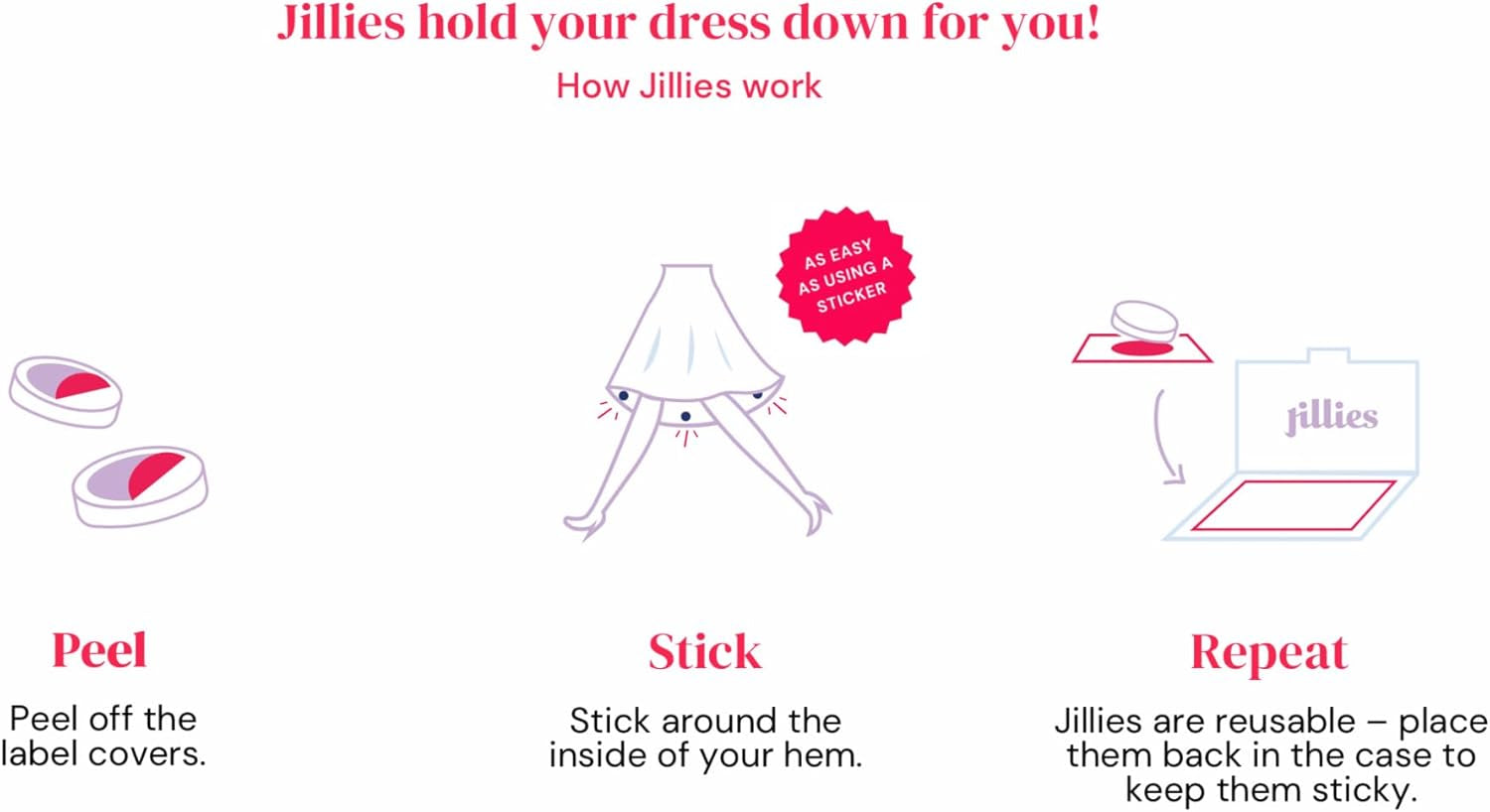 | Dress Weights for Hem Reusable | Stick on Adhesive Skirt Weights for Wind