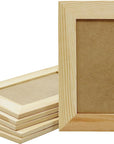 Pack of 6 - Unfinished Solid Pine Wood Picture Frames for Arts & Crafts, DIY Painting Project - Stand or Hang on the Wall - (8X6 Frame Size Holds 6X4 Pictures) for Adults and Kids Craft