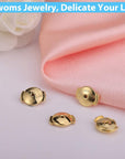 2-Pairs 18K Gold Plated Locking Earring-Back Replacements Secure for Diamond Studs, Hypoallergenic Sterling Silver Backings for Notched Post (0.7～1.0Mm)