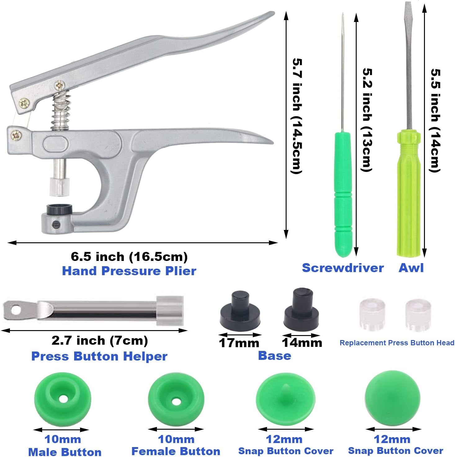 1440Pcs Plastic Snap Buttons No-Sew Snap Fasteners T5 Snaps with Snaps Pliers Kit for Clothing Sewing,Rain Coat,Bibs,Clothes Crafting(24 Colors,360Sets)
