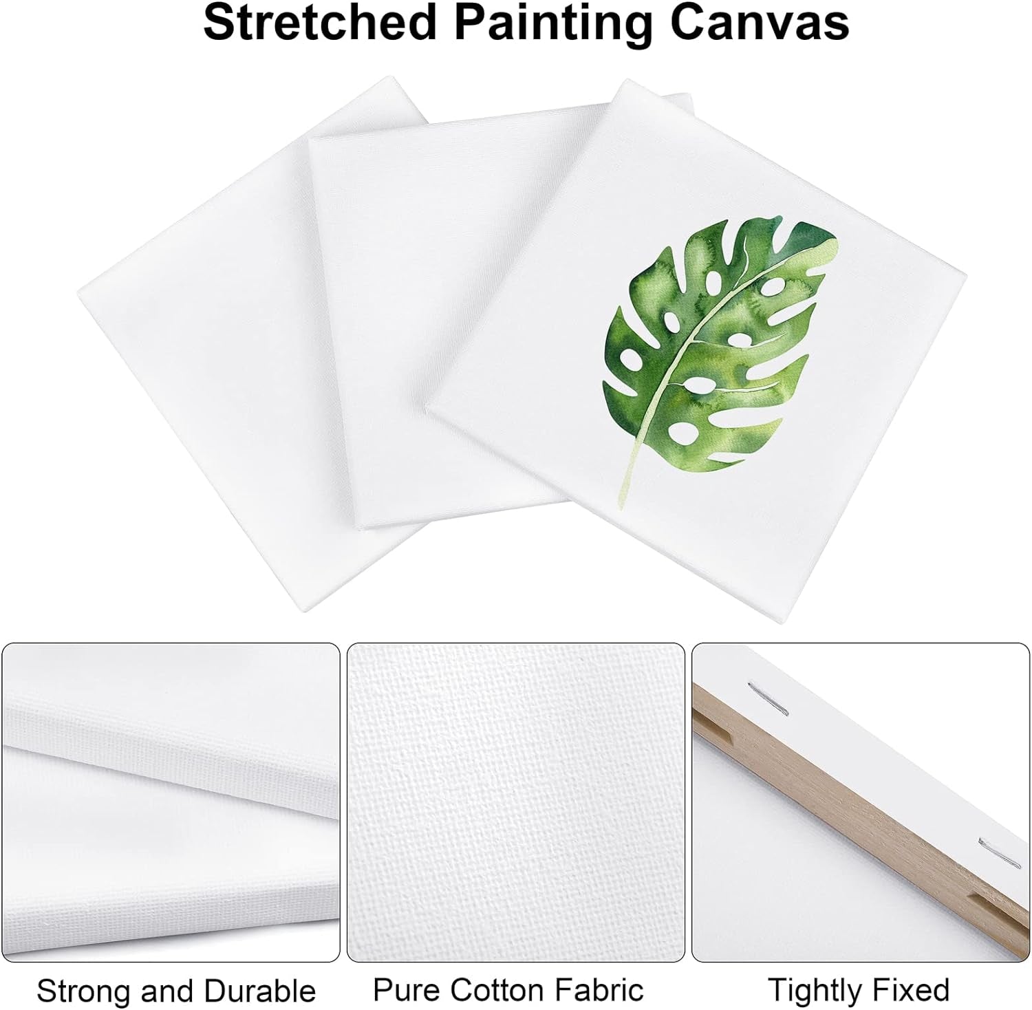 12 Pieces Stretched Canvas Blank Painting Canvas 6 Inch Panel Artist White Canvas Boards Triangle Square Hexagon round Shape Canvas Frame for Acrylic Pouring Oil Painting