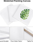 12 Pieces Stretched Canvas Blank Painting Canvas 6 Inch Panel Artist White Canvas Boards Triangle Square Hexagon round Shape Canvas Frame for Acrylic Pouring Oil Painting