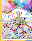 6720 Pcs 4Mm Seed Beads for Jewelry Making Kit, 6/0 48 Colors Bracelet Beads Pony Beads Waist Beads Kit with Pendant Charms Kit and Letter Beads