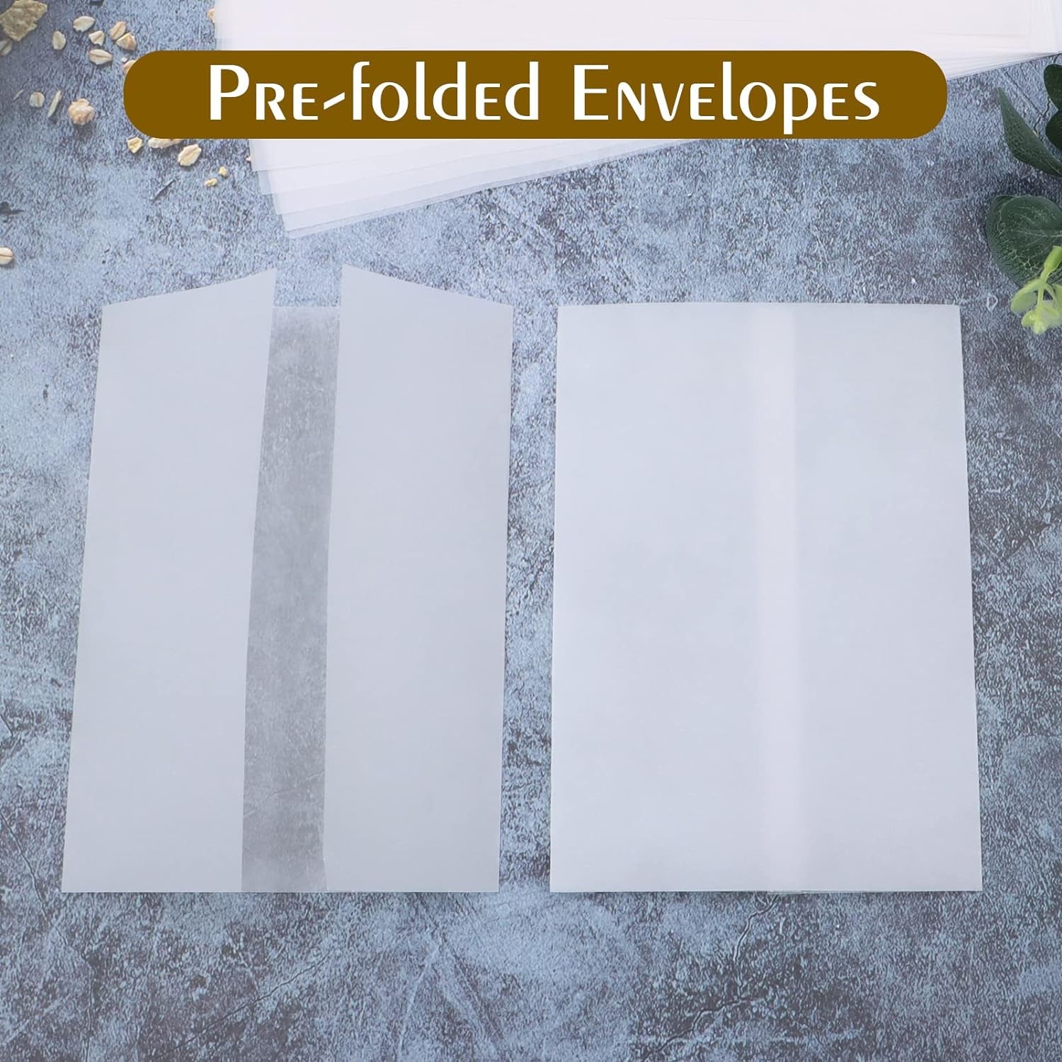 70 Pack Pre-Folded Vellum Jackets for 5X7 Invitations, Vellum Paper 5X7 for Invitations, Transparent Paper Vellum Envelopes for Wedding Invitations Wraps - Translucent Birthday Invitation Paper