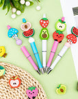 Silicone Focal Beads for Pens Characters Silicone Accessory Kit 18 Pcs Colorful Fruit Silicone Beads for Keychain Making Bracelet Necklace Handmade Crafts
