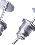 100 Pieces Stainless Steel Bullet Clutch Earrings Safety Backs and Blank Earring Pin Studs Findings Posts (Silver)