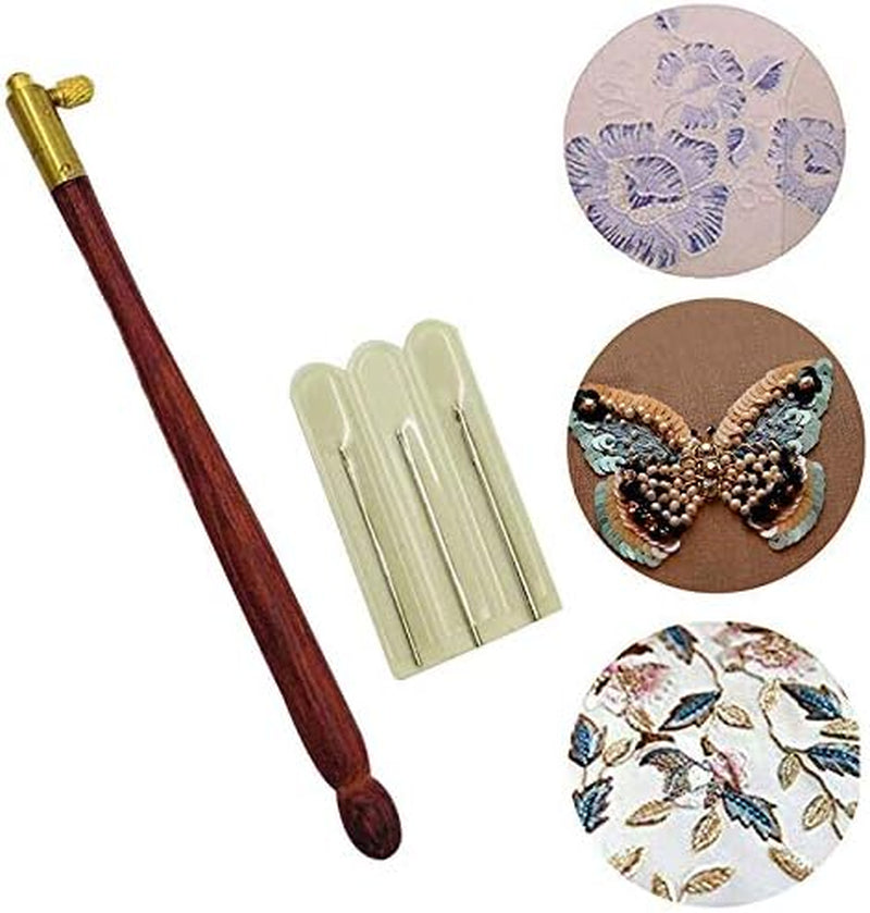 Tambour Hook with 3 Needles 70 100 120 Embroidery Beading Crochet Tools Kit