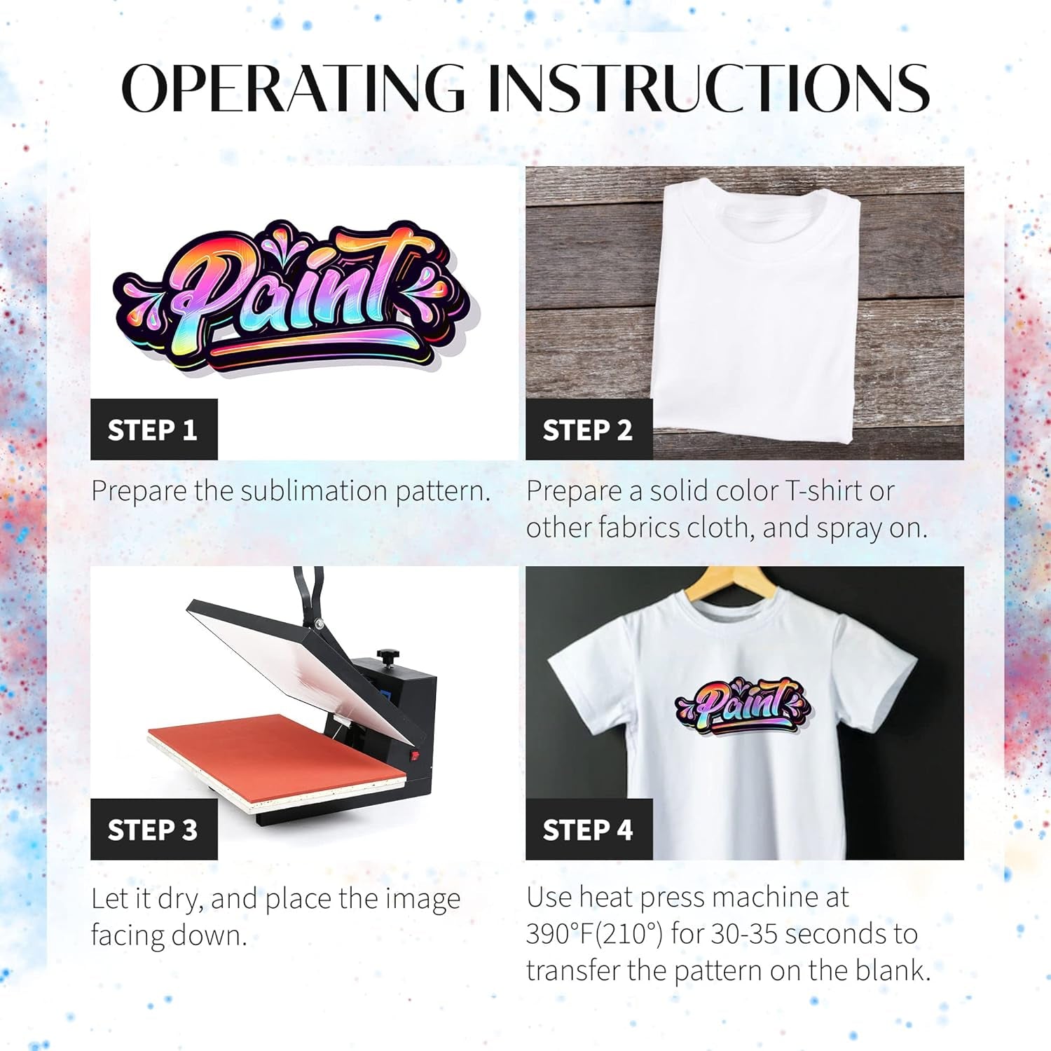 200 Ml Sublimation Spray for Cotton Shirts, Sublimation Coating Spray for T-Shirts, Canva, Sublimation Supplies for Cotton, Canvas, Polyester Fabric, Quick Dry, High Gloss