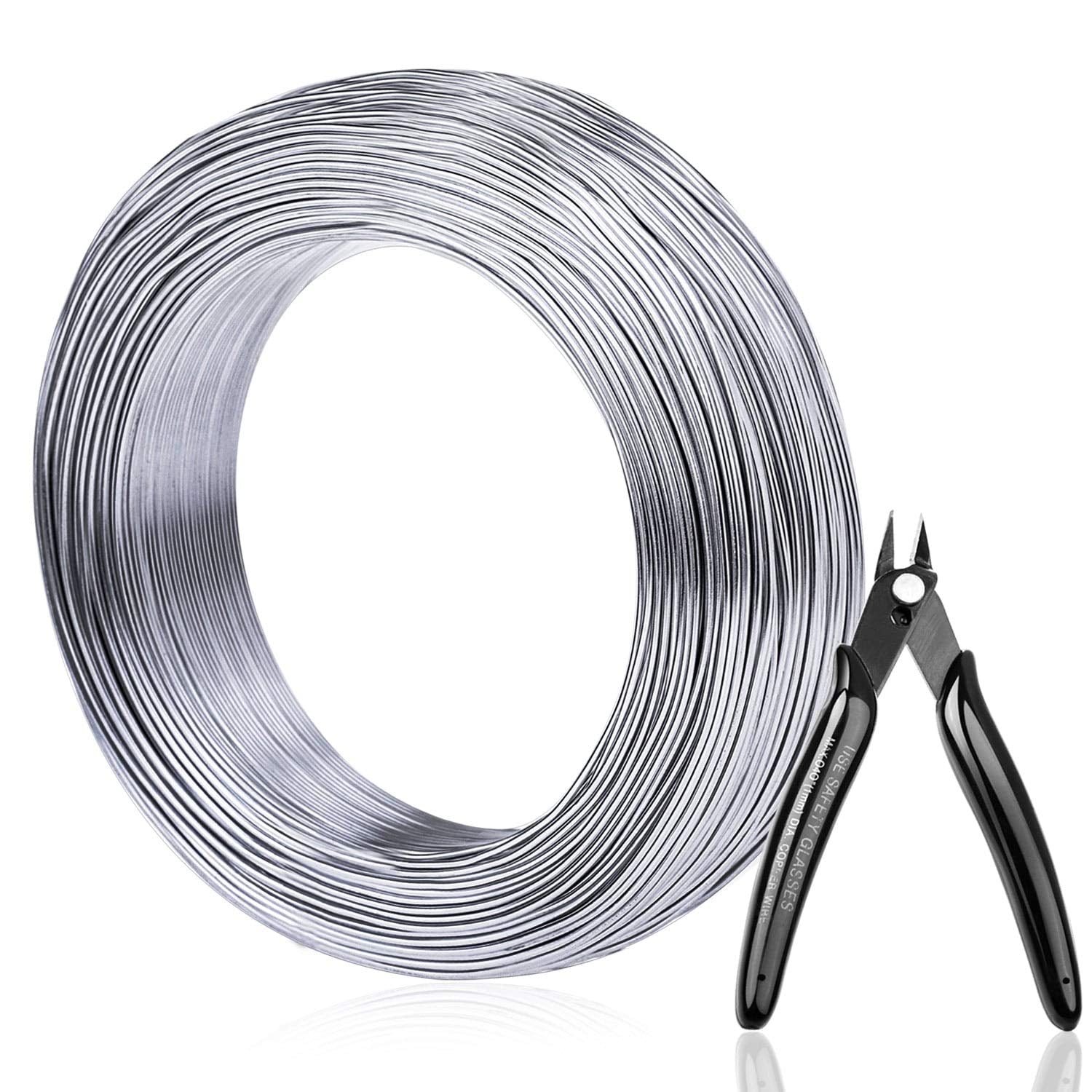 Aluminum Wire,  18 Gauge 328 FT Metal Wire Bendable Sculpting Aluminum Wire 1Mm for Crafts Jewelry Making Beading Floral (Silver)