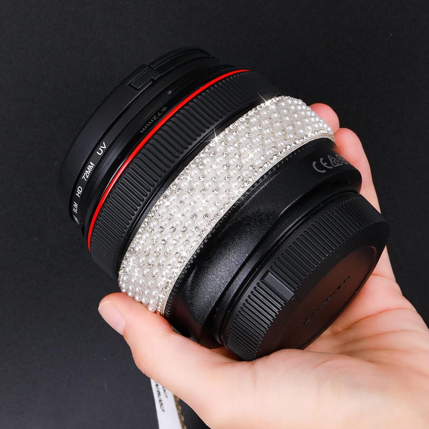 3 Rolls Pearl Ribbon Self Adhesive Pearl Rhinestone Ribbon Pearl Stickers Crystal Pearl Strips Rhinestone Strips Pearl Trim for Crafts DIY Wedding Birthday Party Phone Shoes Decoration