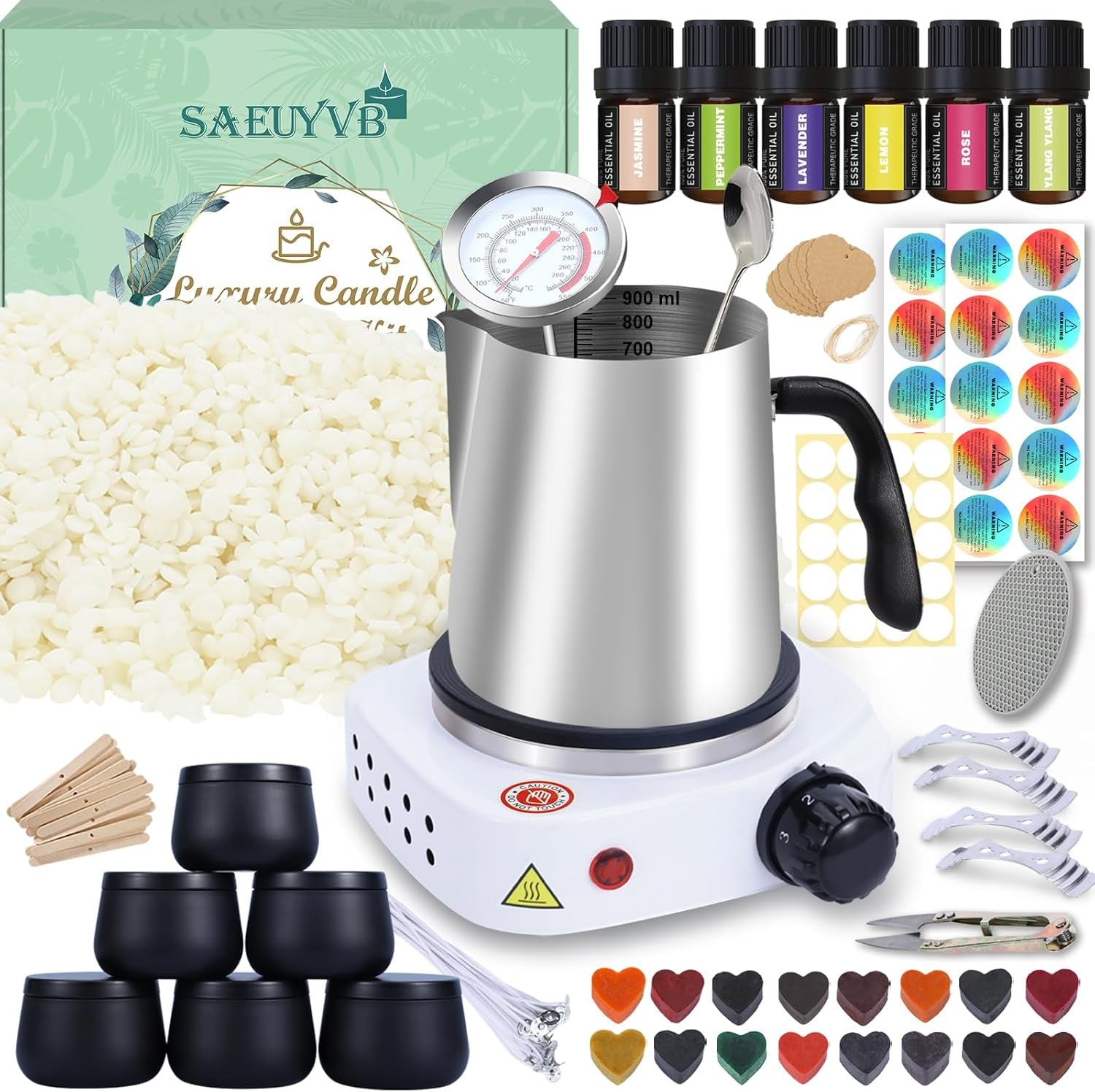 Candle Making Kit for Adults - Full Set Candle Making Supplies - Soy Candle Kit - DIY Starter Scented Soy Candle Making Kit - Perfect Decoration for Family Life