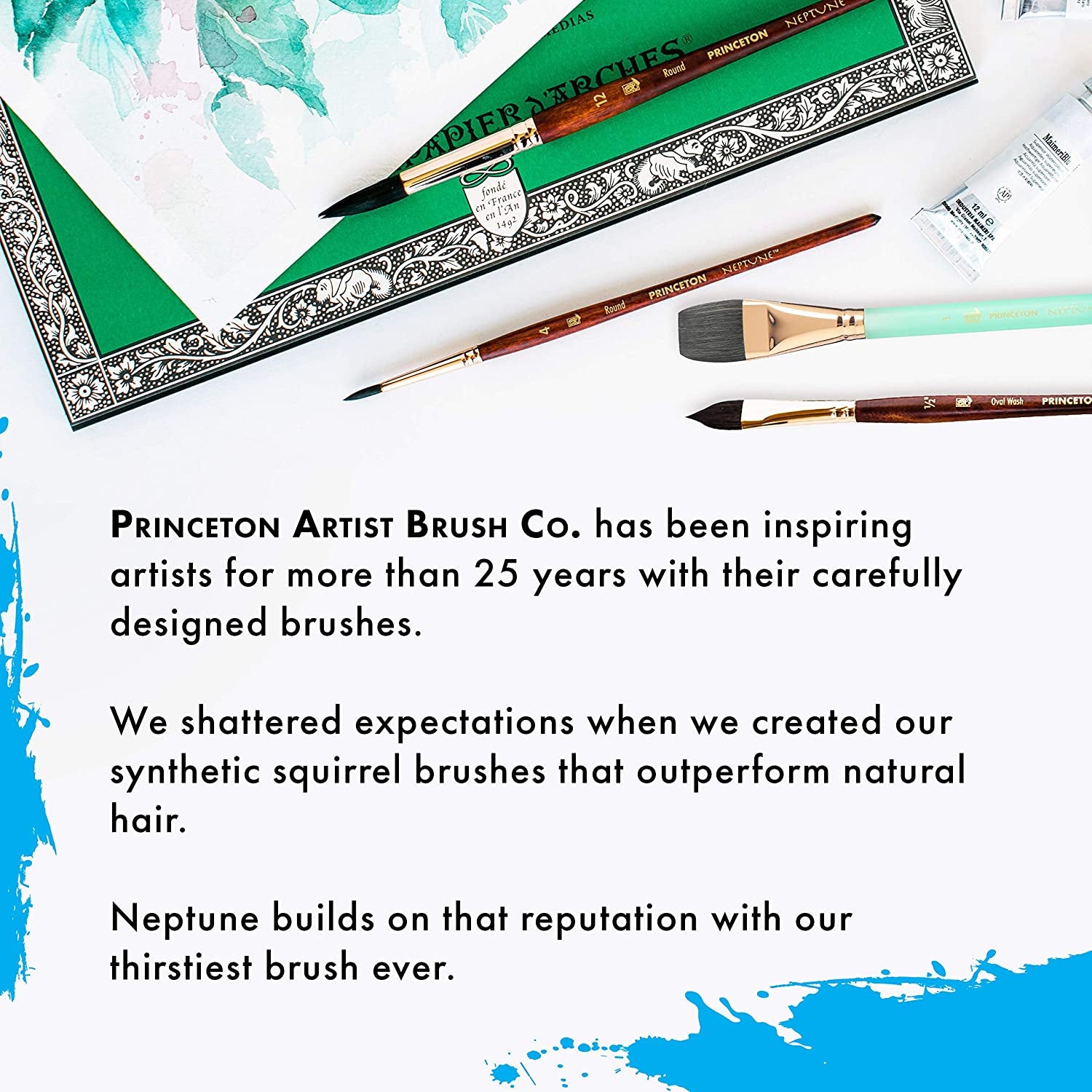 Artist Brush Neptune, Brushes for Watercolor Series 4750, Dagger Synthetic Squirrel, Size 25