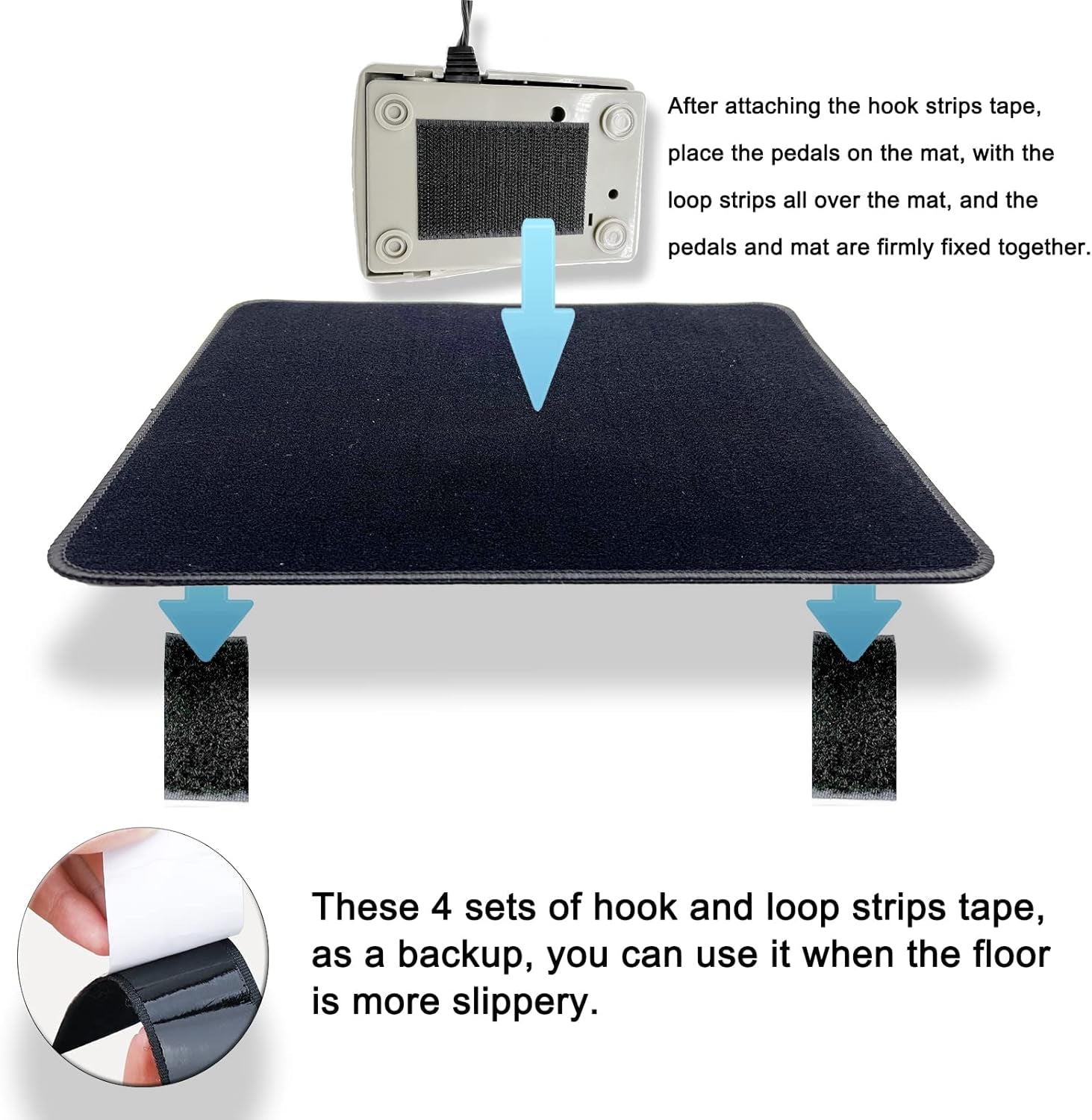 Sewing Machine Foot Pedal Non Slip Pad, with 3 Panda Embroidery, Sewing Machine Pedal Mat, Extra Large and Thicker Make Sure It Stays in Place