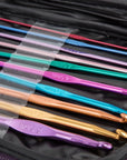 22Pcs Crochet Hooks Set,  Aluminum Handle Knitting Needles, Multicolor Crochet Needles for Yarn Craft, 0.6~6.5Mm