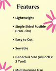 White Fusible Interfacing Lightweight Non-Woven for Sewing and Quilting Projects, Ultra Adhesive Bond Iron-On One Sided - Apparels and Face Masks, DIY Crafts (40 Inch X 3 Yard)