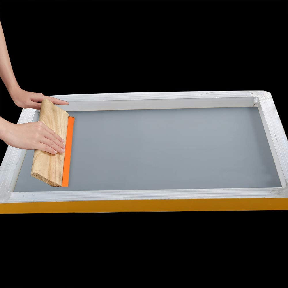 3 Pieces 3 Sizes Screen Printing Squeegee, 75 Durometer Wooden Ink Scraper for Screen Printing Fabric, 5.9 Inch, 9.4 Inch and 13.7 Inch