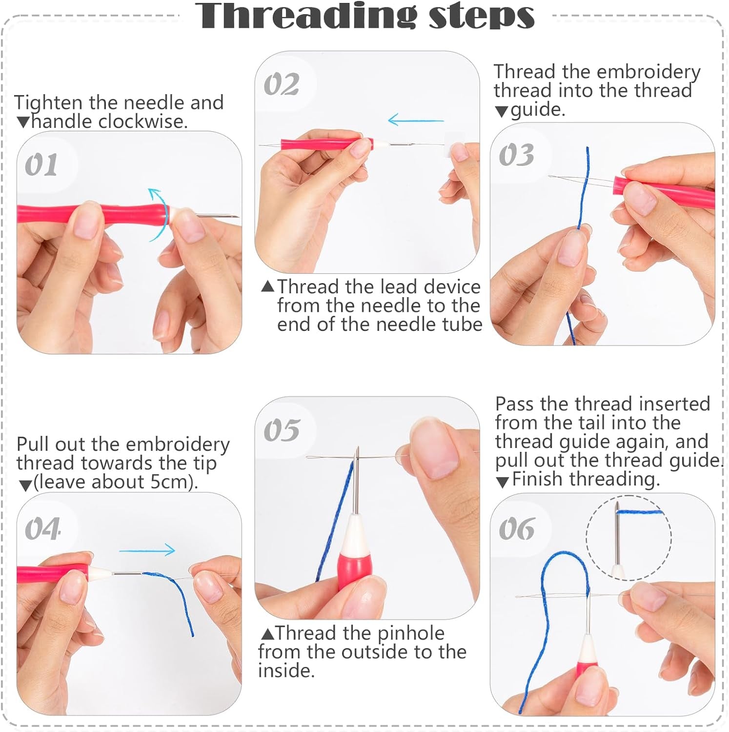 Punch Needle Embroidery Starter Kits,Rug Hooking Kit for Kids and Adults Beginners,Handcraft Punch Needle Kits with Embroidery Hoops,Flowers and Plants Pattern