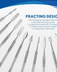 5 Pieces Miniature Sculpting Tools Set Mini Stainless Steel Double-Headed Tool for Model and Convert Plastic, Resin and Metal Tabletop War Game Miniatures Models