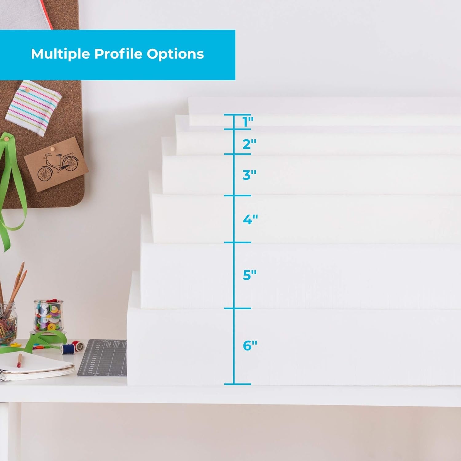 High Density Cushion Craft Foam - Perfect for Chairs, Sofas, Headboards, and DIY Projects, 2" X 24" X 72", White