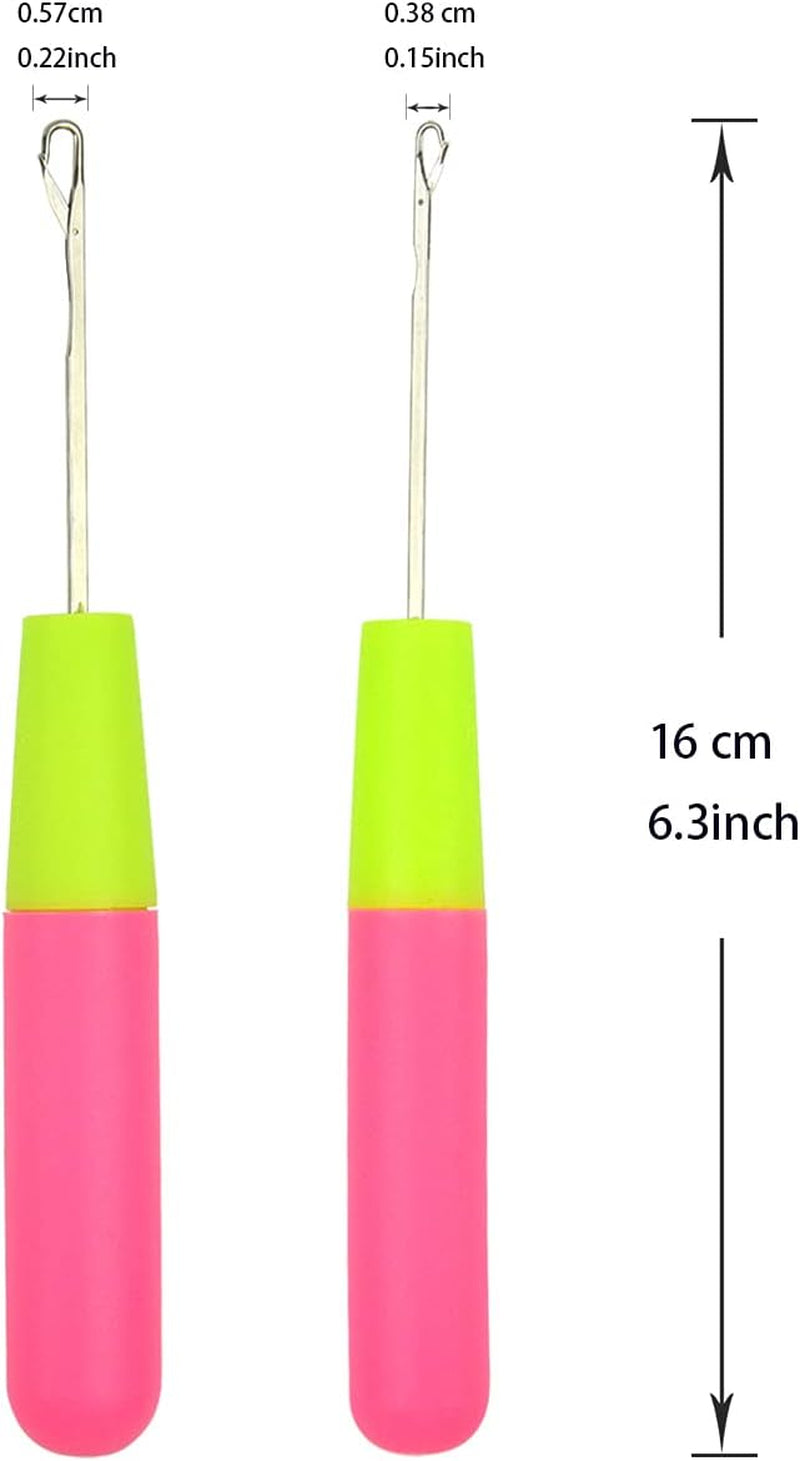 9 Pcs Bent Latch Hook Crochet Needle Set Dreadlocks Tool Crochet Hooks Hair Locking Tool for Hair Extension Braid Carpet Making and Other Craft