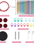 13 Pairs of Interchangeable Circular Knitting Needles Set