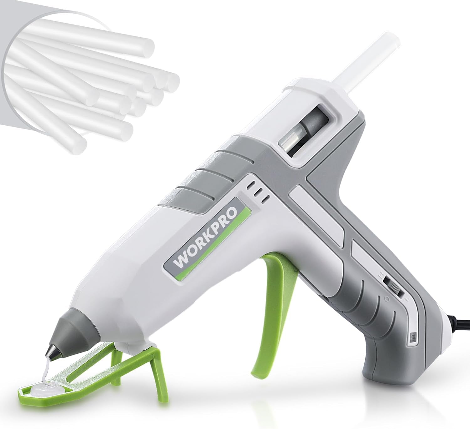 Hot Glue Gun Full Size - 60/100W Dual Temp Glue Gun and Sticks Set with 10 PCS Glue Sticks (7/16") - 90S Fast Preheating Hot Glue Gun Kit for Construction, Crafting, DIY and Repairs - White