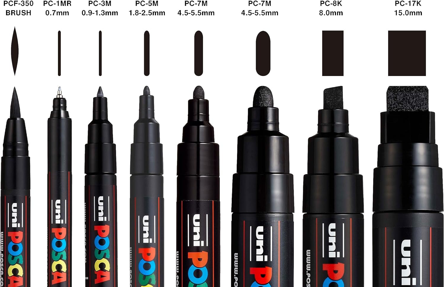 8-Tip Acrylic Paint Marker Set, Black, Non-Toxic, ACMI Certified, Allows You to Color on Any Surface, Ideal for Graffiti, Fine Art, DIY Projects, and More